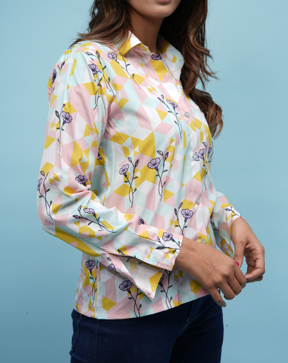 Floral Printed Button-Down Shirt