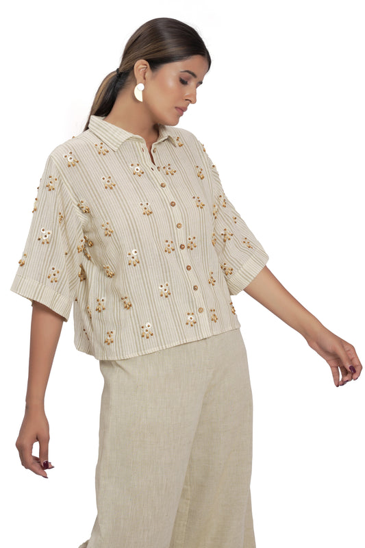 Off-White Handloom Cotton Shirt